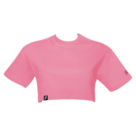 T-Shirt cropped con scritta 13eyond ricamata lato manica - tono su tono