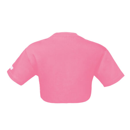 T-Shirt cropped con scritta 13eyond ricamata bianca lato manica - contrasto - immagine 6