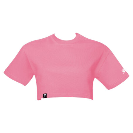 T-Shirt cropped con scritta 13eyond ricamata bianca lato manica - contrasto - immagine 4