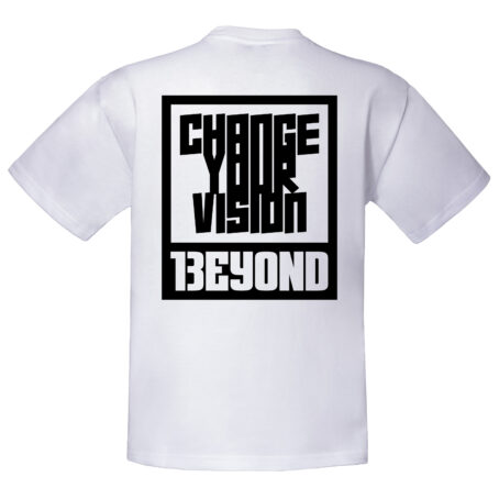 T-Shirt Oversize con stampa "Change Your Vision" - contrasto - immagine 3