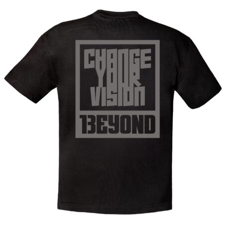 T-Shirt Oversize con stampa "Change Your Vision" tono su tono - immagine 3