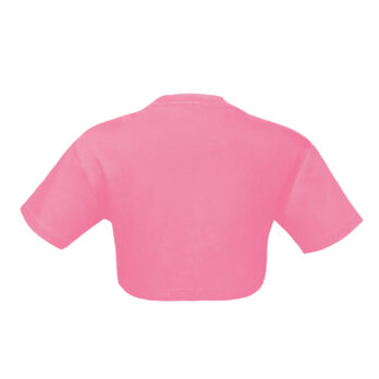 T-Shirt cropped con logo nero ricamato fronte