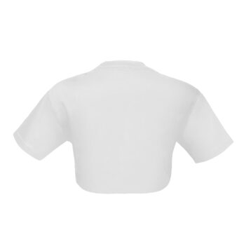 T-Shirt cropped con logo ricamato su fronte – tono su tono
